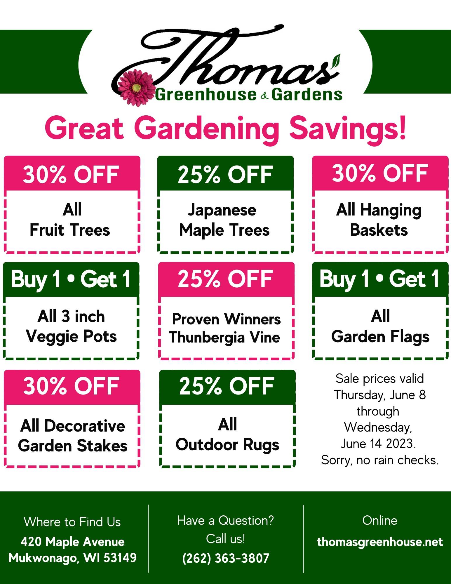 thomas greenhouse sale