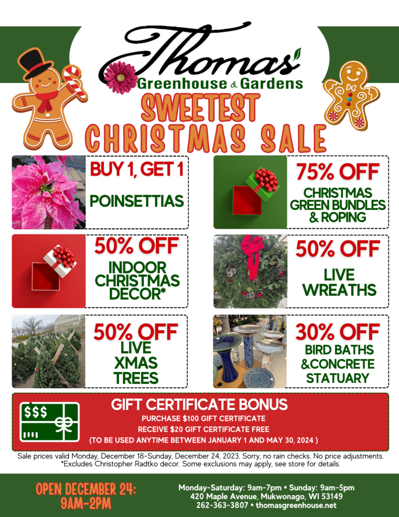 Thomas Greenhouse and Garden Center Christmas Sale